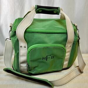 Lands' End Diaper Bag Green Single Compartment Nylon Carry On Removable Strap